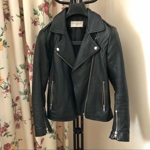 Sandro black lamb leather jacket